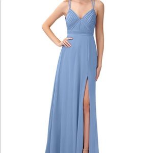 Azazie Steel Blue Bridesmaid dress